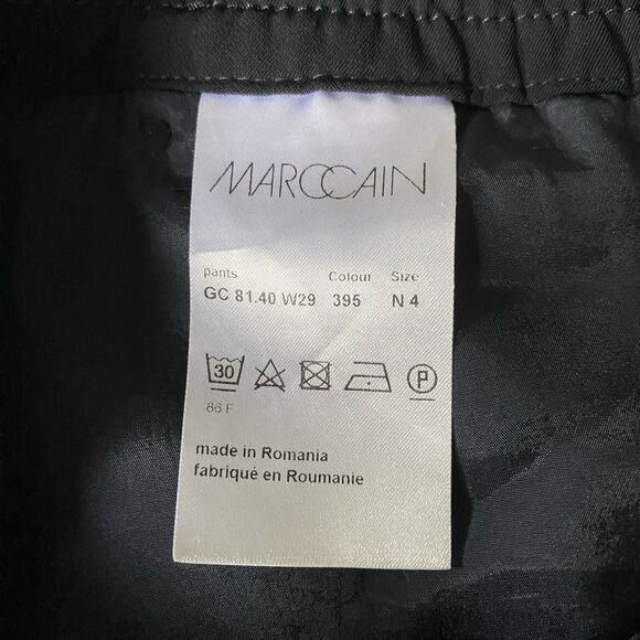 Marc Cain Wide Leg Pants Women L Black Relaxed Designer Old Money Quiet Luxury - Picture 10 of 11